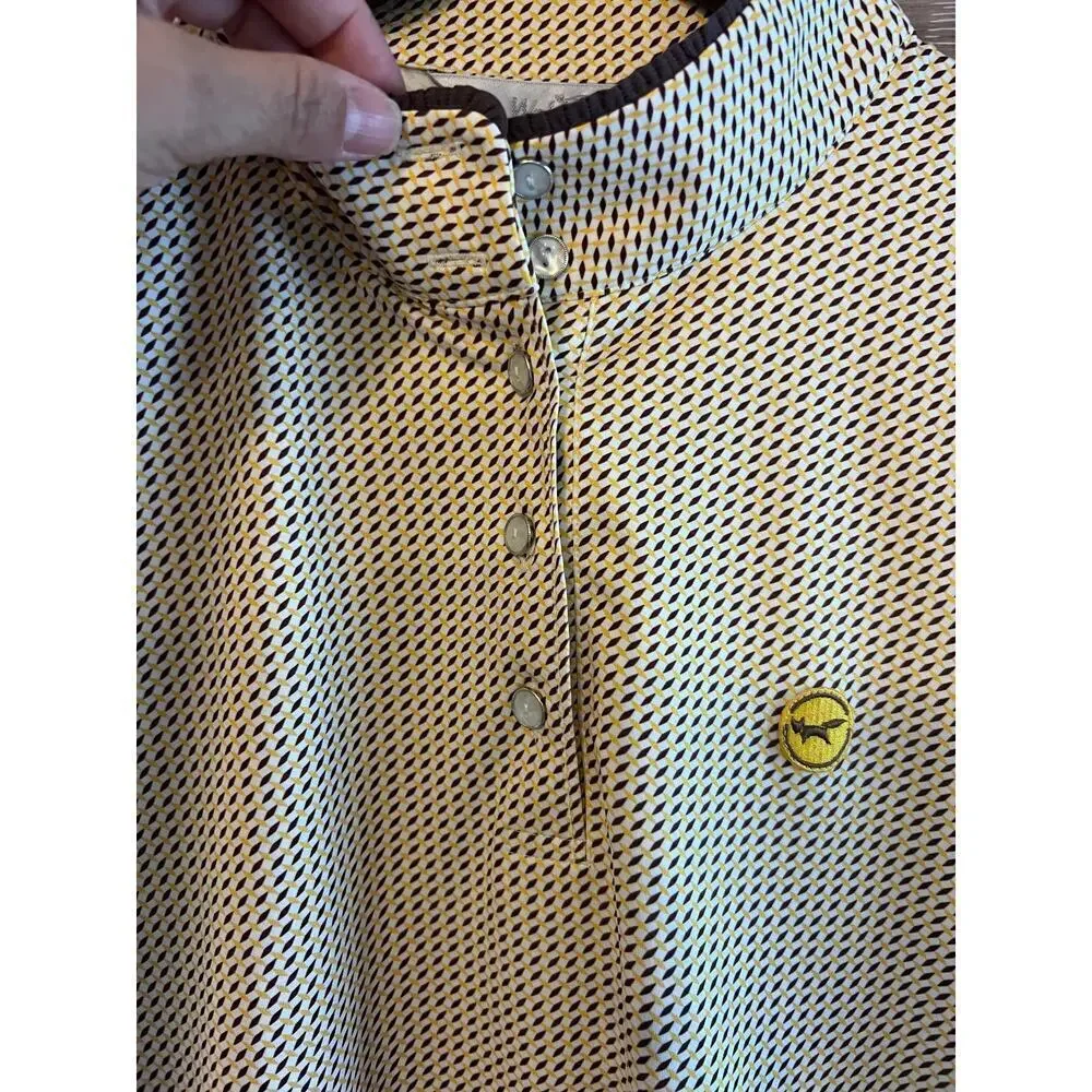 Wolsey women golf shirt sz XL long sleeves pearl button stretchy